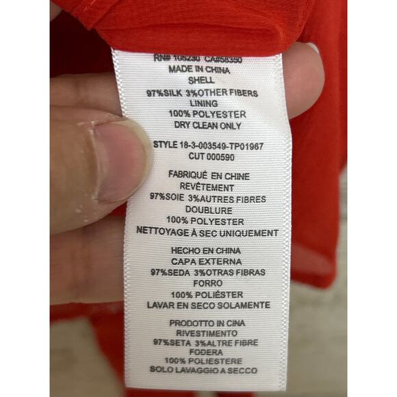 Joie Women’s S Red Silver Mosi Lightweight Silk Long Sleeve Aztec Boho Blouse - Picture 5 of 6